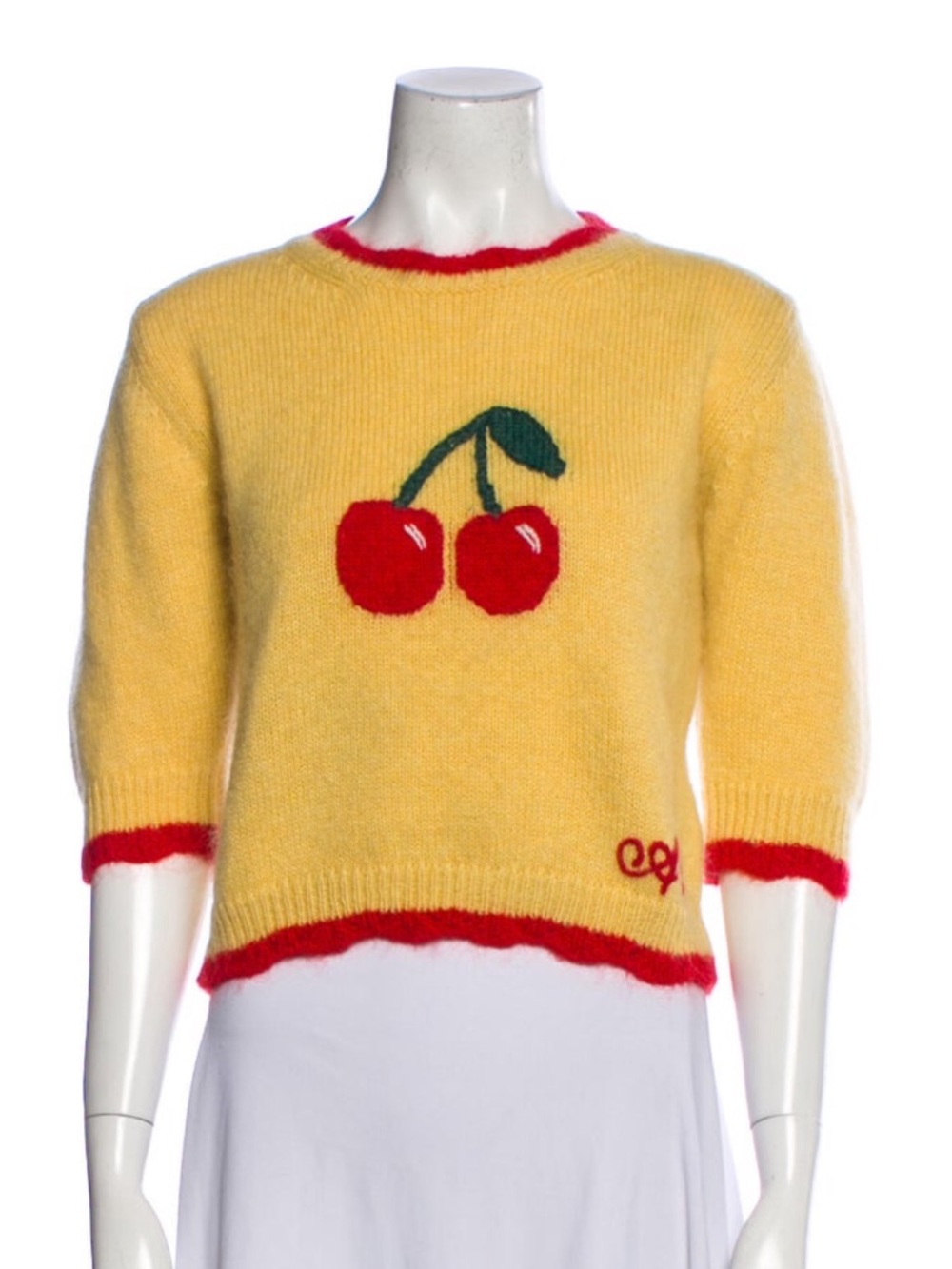 Alessandra Rich Yellow Cherry Sweater